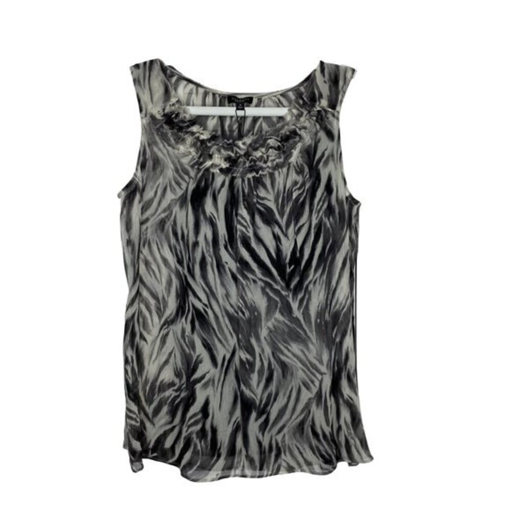 Talbots Animal/Zebra Print Silk Sleeveless Blouse NWT Size 4
